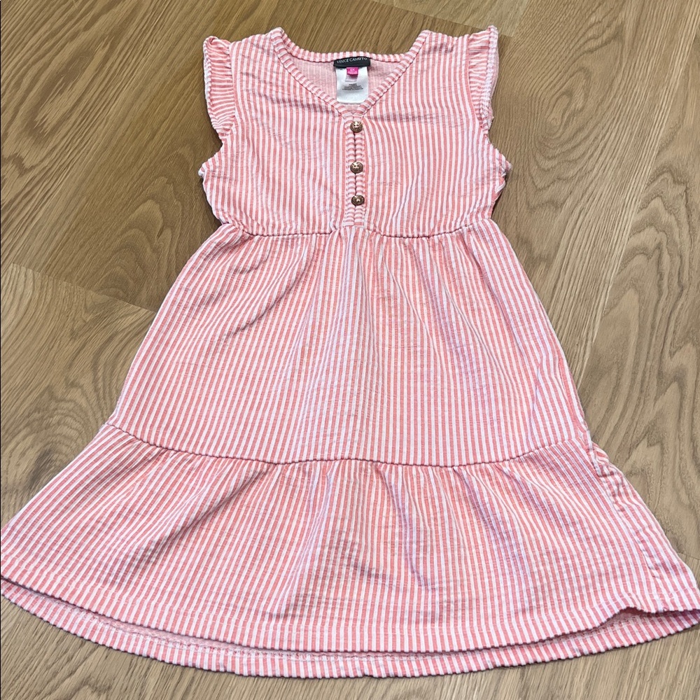 Vince Camuto Pink and White Striped Top